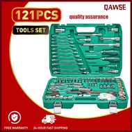 121Pcs Ratchet Wrench Set ( 50HRC ) DIY Tools Screwdrivers Hex Drive Durable Hardened Steel