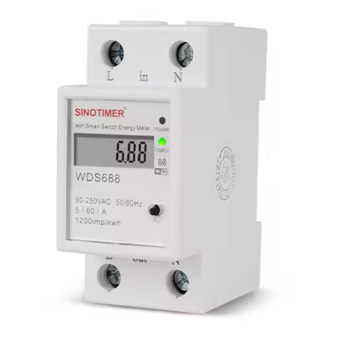 SINOTIMER Smart Energy Meter Tuya WDS688 Energy Meter Wifi Single Phase Energy Meter Mobile App Hous