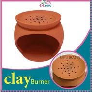 CLAY BURNER PEMANAS TANAH LIAT TUNGKU IBU TUAM HERBA BURNER JENIS BERLUBANG