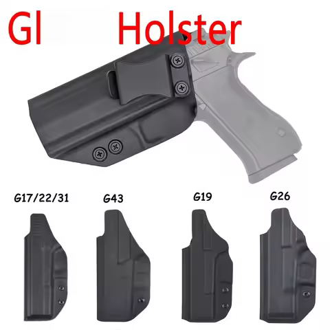 G43 PVC IWB Gun Holster For Glock 17/19/22/26/43 S&W Inside Waist Concealed Belt Clip Stack Magazine