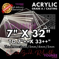 7 x 32 inches TO 33 INCHES ++ acrylic sheet with 2mm, 3mm 4mm and 5mm / transparent akrilik