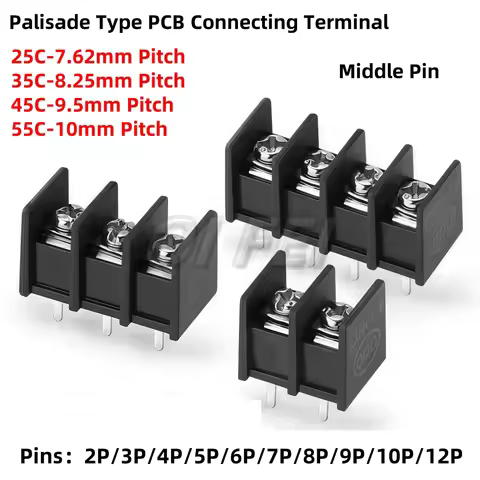 5pcs KF25C 35C 45C 55C Palisade Type PCB Connecting Terminal Connector 7.62mm 8.25mm 9.5mm 10mm 2Pin