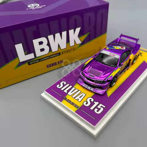 TSM MINI GT Diecast Alloy 1/64 Scale S15 SILVIA LBWK Car Model Static Collection Decorated Holiday G