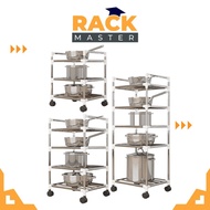 RACK MASTER Multifunction Kitchen Shelf with Trolley Pot Rack Kitchen Storage Rack Floor Standing Kitchen