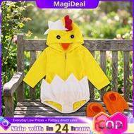 magideal Cozy Baby Chick Costume Soft Baby Chicken Costume with Feet Warmers Fleece Chick Romper Fuz