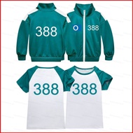 2PCS/set Squid Game 2 number 388 246 230 333 120 kids stand up collar zipper jacket trousers