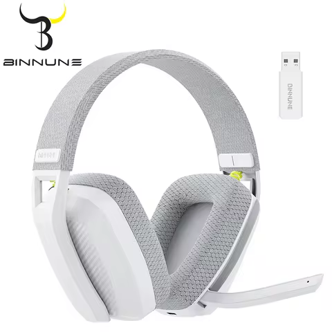 BINNUNE BW06 2.4GHz Bluetooth Headsets Gamer with Mic Wireless Gaming Headphone with Microphone for 