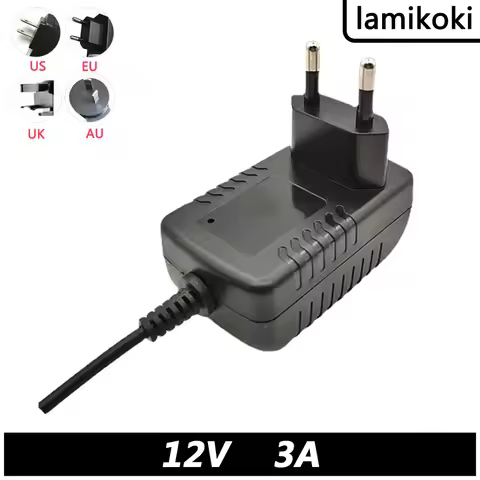 Power Adapter AC 100-240V 50/60Hz 0.8A DC 12V 3000mA