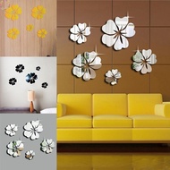 Fashionable DIY Wall Decoration with Acrylic Mirror Sticker 3D Flower Design