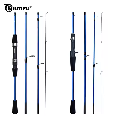 BIUTIFU Baitcasting Spinning Travel Carbon 4/5 Section Fishing Rods Casting Weight 5-20g Power Ultra