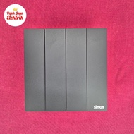 661041N-26 4 Gang 1 Way M7 Air Ultra Slim Switch Black Simon