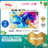 【FREE TNG RM200】TCL 85" QLED 4K Google TV with 120Hz, Dolby Vision Atmos, HDR 10+, AMD FreeSync, MEMC, Gaming Mode 85C645