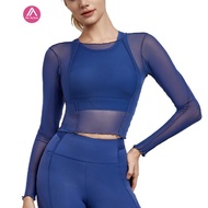 Airactive Leisure  Yoga Sports T-shirt Mesh Long Sleeves 3D Stitching Line