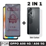LAYAR Tempered Glass Ceramic Spy Privacy Screen Protector Type Oppo A98 4G / Oppo A98 5G 2023 + Anti