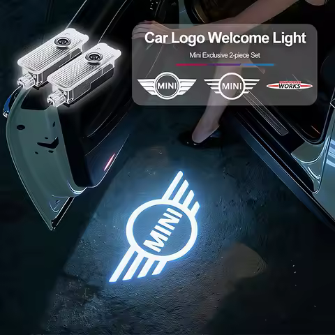 2Pcs MINI Emblem Car Door Welcome Light For Mini Cooper JCW Works R56 R50 F54 F55 F56 F57 F60 R52 R5