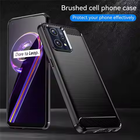 Realme 9 Realme9 4G RMX3521 Case Carbon Fiber Skin Soft Silicone TPU Cover Case For Realme 9 Realme9