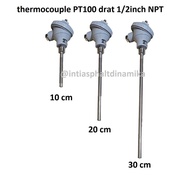 PT 100 PT100 THERMOCOUPLE 1/2 IN INCH Ø 9.5MM TEBAL 100 200 300 MM -200 ~ 500 CELCIUS - Store Herith