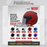 ACES R2 S70 OPEN FACE HELMET TOPI WITH VISOR SMOKE 100% ORIGINAL SIRIM