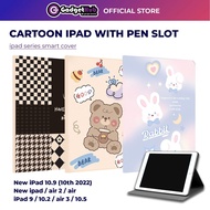 [Gadgethub] iPad Cartoon Graffiti Cover Case Stand iPad 10.2/Air 3/10.5/ iPad 10th 10.9/ iPad Air2 N