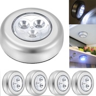 【 Beauty-Sunshine】Mini ไร้สาย3 LED Push โคมไฟสัมผัสห้องครัวตู้เสื้อผ้าแสงไฟกลางคืน