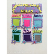 Hiasan diding jadwal piket / jadwal pelajaran kelas / hiasan kelas
