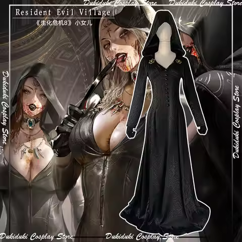 Resident Evil Village Cosplay Costume Game Role Playing Lady Dimitrescu Dress Vampire Daughter Hallo
