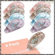 [L W H Y] Double Sided Tape Roller - 8 Pack Adhesive Scrapbook Glue Tape Runner Roller (8mm X 210Ft)