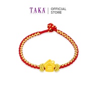 TAKA Jewellery 999 Pure Gold Home Pendant Nylon Bracelet