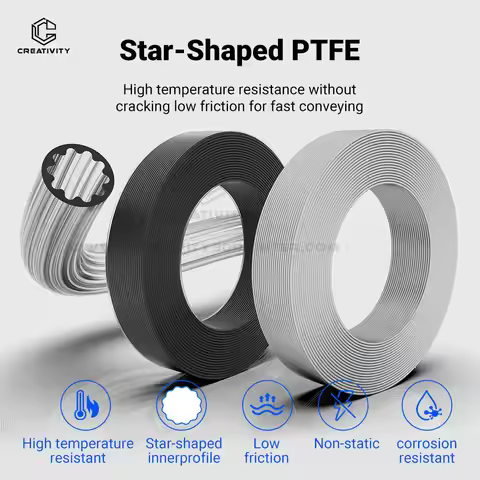 3D Printer Parts Star Shaped PTFE Tube 4mm OD Low-Resistance High Temperature Resistance PTFE Tube f