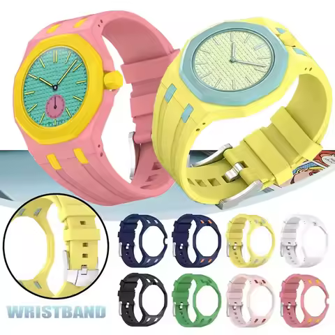 Swatch Strap AP PC Case Protective Frame+Silicone Strap for Swatch X AP Royal Pop Pocket Modificatio