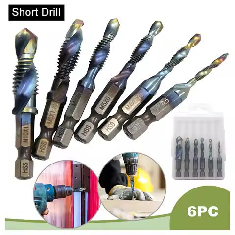 HSS Composite Tap Titanium Plated Drill Hexagonal Handle Drill Set and Tap Combination Applications 
