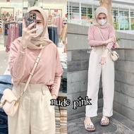 BATWING KNIT BUTTON TOP | WOMEN'S Top PREMIUM KNITTED BUTTON SLEEVE BLOUSE JUMBO BIGSIZE BAT MODEL S