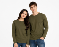 Kaos polos lengan panjang soft katun combed 30s HIJAU OLIVE / Kaos Polos Panjang Katun Premium / Kao