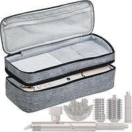 RAYFARMO Travel Carrying Case Compatible with Shark Flexstyle Styler/Hair Dryer,Double-Layer Hair Hot Tools Storage Bag Compatible with Airwrap Styler/Supersonic Hair Dryer and Attachments (Gray),