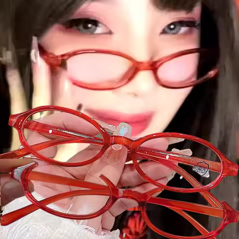 Anime Character Kamishiro Rize Cosplay Red Glasses Akemi Homura Role Play Half Frame Eyeglass Withou