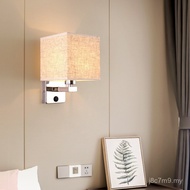 American Lamp Indoor Lampshade Home Bedroom Square led Bedside Creative Wall Lamp Reading Cloth Hote