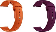 ONE ECHELON Quick Release Watch Band Compatible With Seiko SSB359  Silicone Watch Strap with Button Lock, Pack of 2 (Orange and Purple)