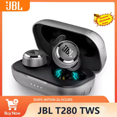JBL T280 in-Ear Bluetooth Earbuds Wireless TWS Headphones Dual Mic Clear Call Headset for Gaming Run