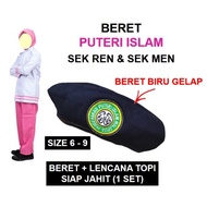 TOPI BERET Puteri Islam PPIM ( PERGERAKAN PUTERI ISLAM MALAYSIA ) Siap Jahit 1 set