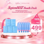 Byfina Bright & Protect Bundle – 5 Brightening Soaps + 5 SPF50+ Sunscreen Sachets