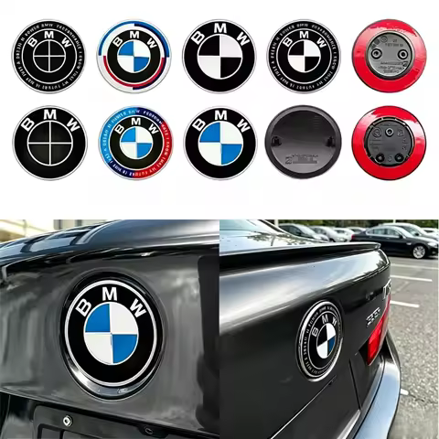 74mm 82mm BMW 50th Anniversary Front Hood Rear Trunk Replacement Emblem Badge Logo Fit E34 E36 E39 E