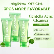 【Sale】Glad2Glow Centella Salicylic Acid Acne Gel Cleanser 70ml facial cleanser Acne face wash cleans
