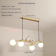HEIKESZ Nordic Bird Restaurant Chandelier Modern Minimalist Bar Lamp Long One-Word Front Desk Glass 