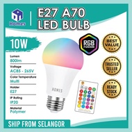 LED Bulb 10w A70 LED RGB Colour / Color Bulb with Remote Control Color Changeable Bulb