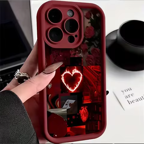 Case For iPhone 17 Cases iPhone 16 Pro Max Case Stylish Red Scenery Case For iPhone 16 12 14 11 13 P