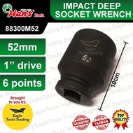 Hans Impact Deep Socket Wrench 52mm 1 inch drive 6 points 88300M52 | Black Socket Wrench