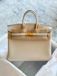 全新2025 Hermes Birkin 25 craie ghw 奶昔白金扣 togo