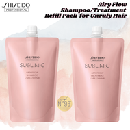 SUBLIMIC (SMC): AIRY FLOW SHAMPOO / TREATMENT REFILL PACK for UNRULY HAIR 450mL by SHISEIDO PROFESSIONAL