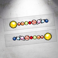 Solar System Planet Fun Stickers Creative Space Planet Earth Unique Body Scratches Decorative Glass 