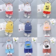 READY STOCK 6M-5Y Baby Kids Singlet Set Shirt+Pants Boys Girls XHM4 NDS-08035